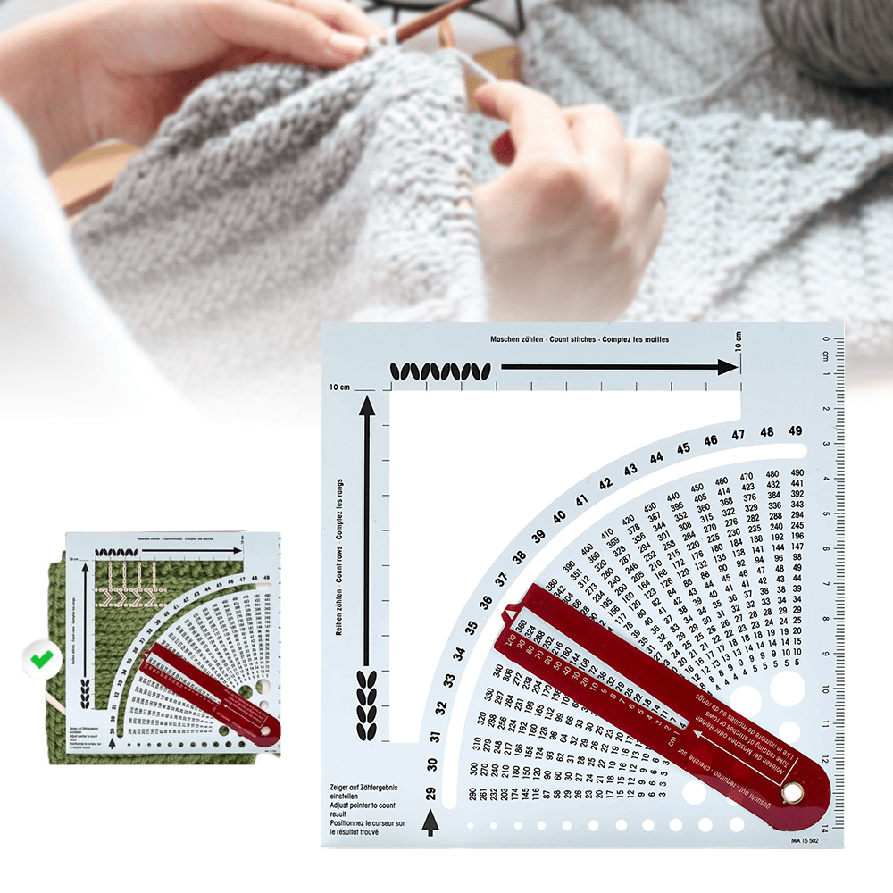 Knitting Gauge Converter Sweater Knitting Circular Density Ruler for Knitting Works Crafts Sweater Knitting Tools Sewing Tool