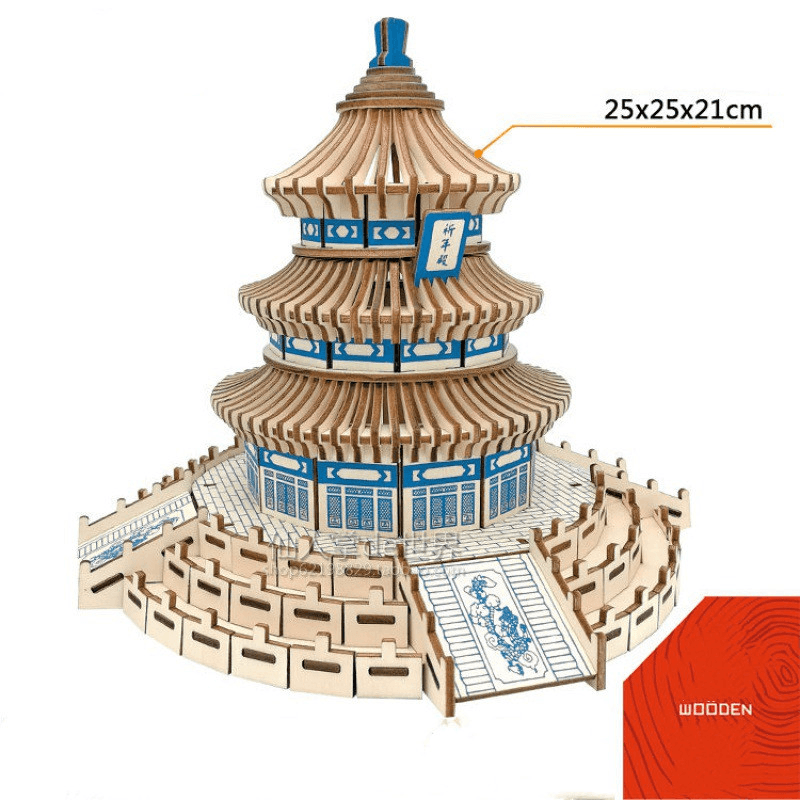 Small Wooden House 3D Fight Children'S Building Block Toy Intelligence Development