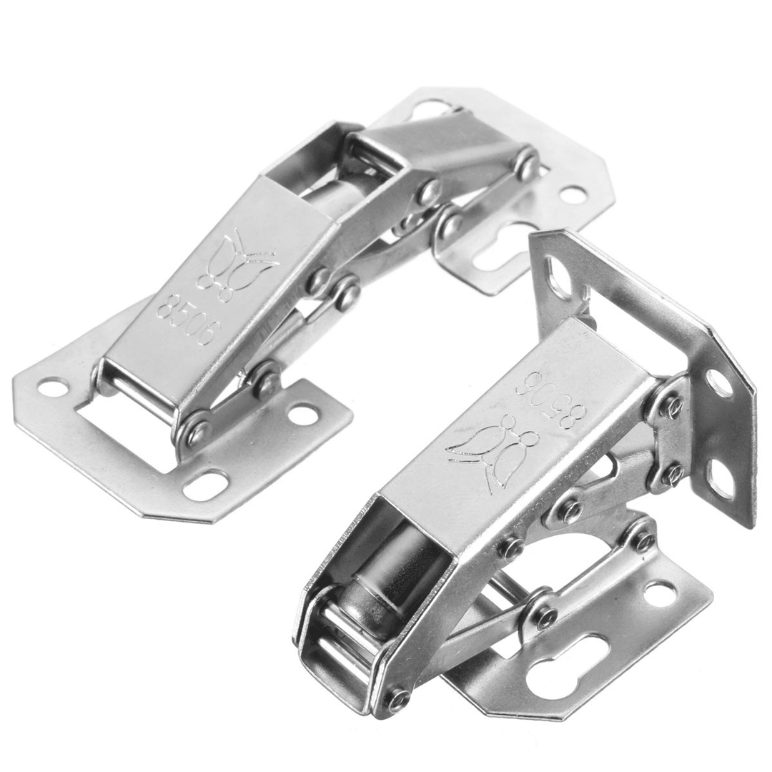 2Pcs Cabinet Bridge Hinge Cupboard Door Hinge 90° Easy Mount Concealed Cabinet Kitchen Cupboard Sprung Door Drawer Hinges