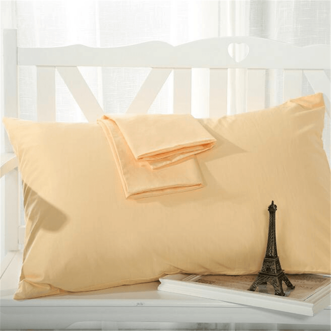 2 Pcs Cotton Cloth Pillow Case Covers Bed Pillowcase Standard Queen Size