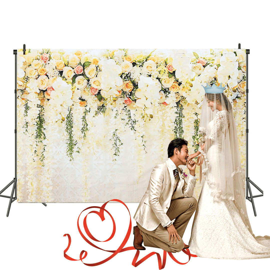 210X150Cm Floral Wedding Backdrop Rose Wall Background Bridal Wedding Decorations