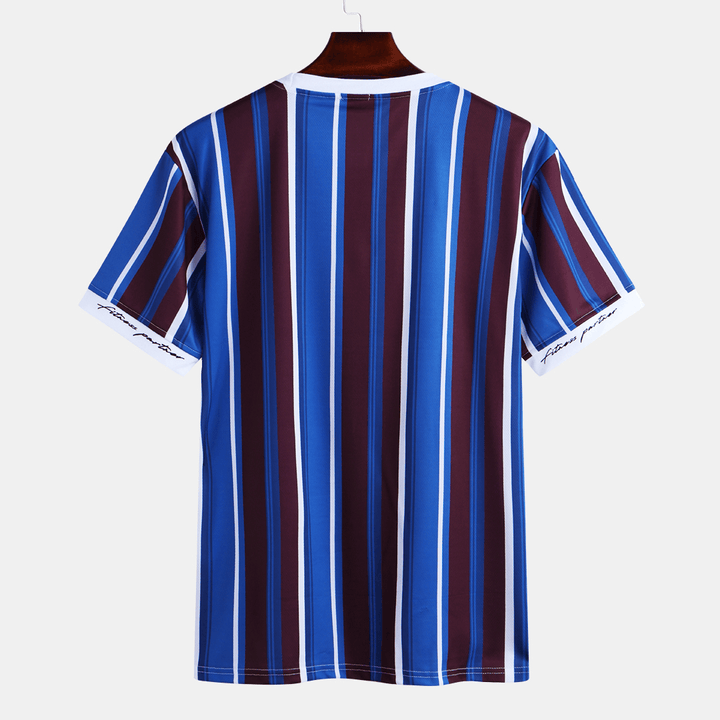 Men Vertical Stripe Short Sleeve Hawaiian T-Shirts