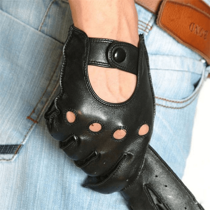 Men'S Driving Leather Driving Touch Screen Gloves