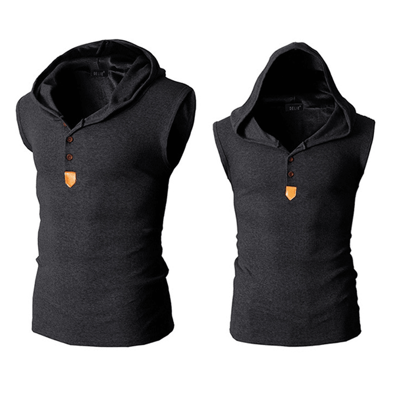 Slim Fit Hooded Sport Tank Tops