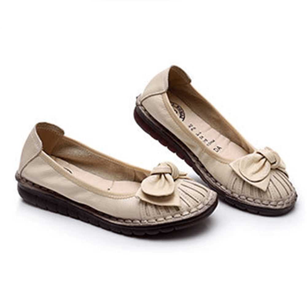 Women Bowknot Decor Comfy Non Slip Casual Loafers