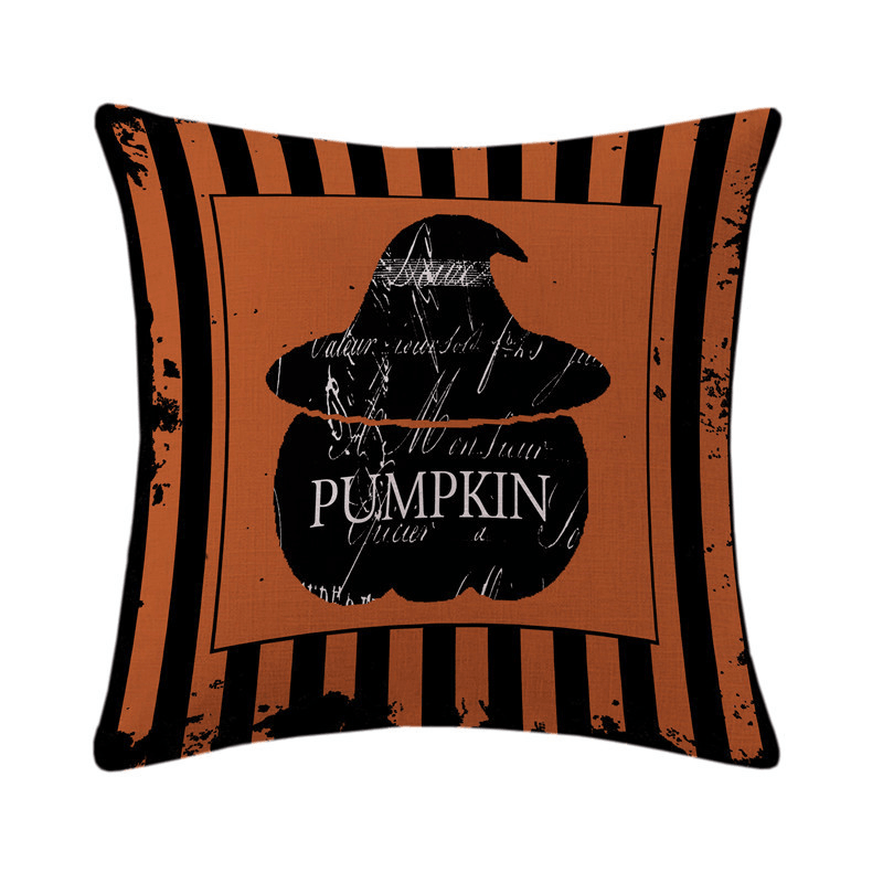 Halloween Terror Witch Pattern Pillowcase Cotton Linen Throw Pillow Cushion Cover Seat Home Decoration Sofa Decor