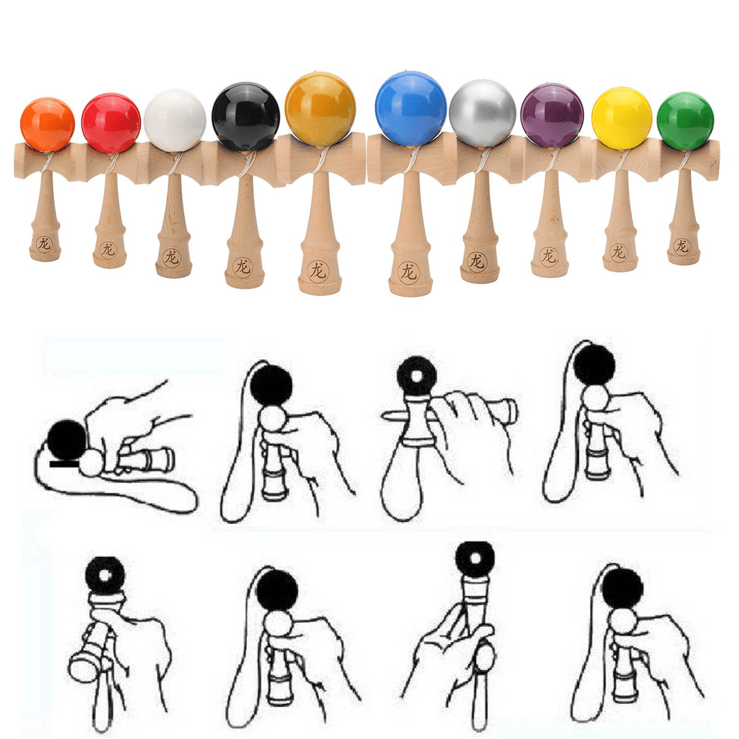 Wood Kendama Toy Professional Solid Skillful Juggling Ball Children Game Skill Toy