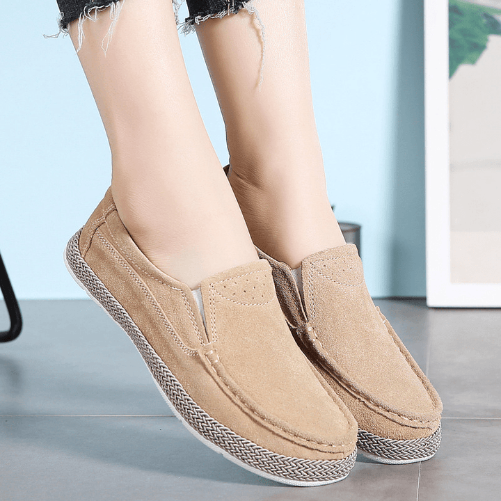 Women Comfy Wearable Solid Color Casual Slip on Flats