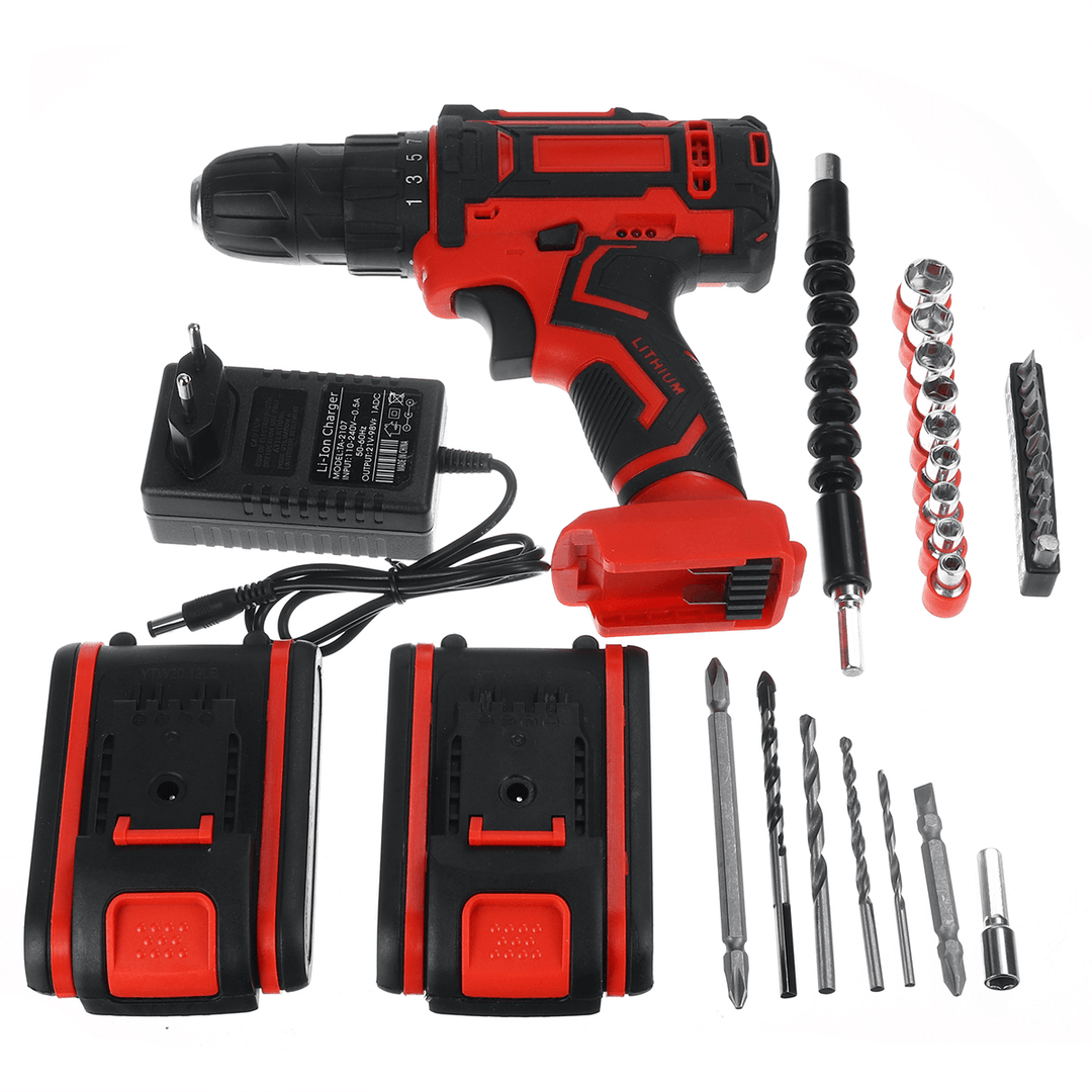 5 Styles 20V Cordless Drill Electric Screwdriver Mini 3/8-Inch Rechargeable Wireless Power Driver - MRSLM