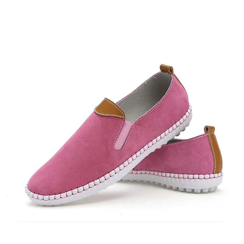 US Size 5-10 Women Casual Shoes Comfortable Outdoor Leather Slip on Flats Loafers