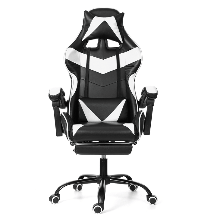 Ergonomic High Back Racing Chair Reclining Office Chair Adjustable Height Rotating Lift Chair PU Leather Gaming Chair Laptop Desk Chair with Footrest - MRSLM