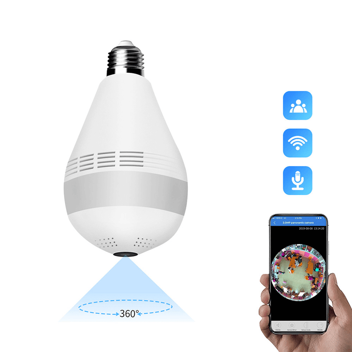 Xiaovv D3 360¬∞ WIFI AP Bulb Luminous IP Camera 1080P Night Vision Two Way Audio Motion Detect P2P Security Baby Monitor for Home Safety Gear