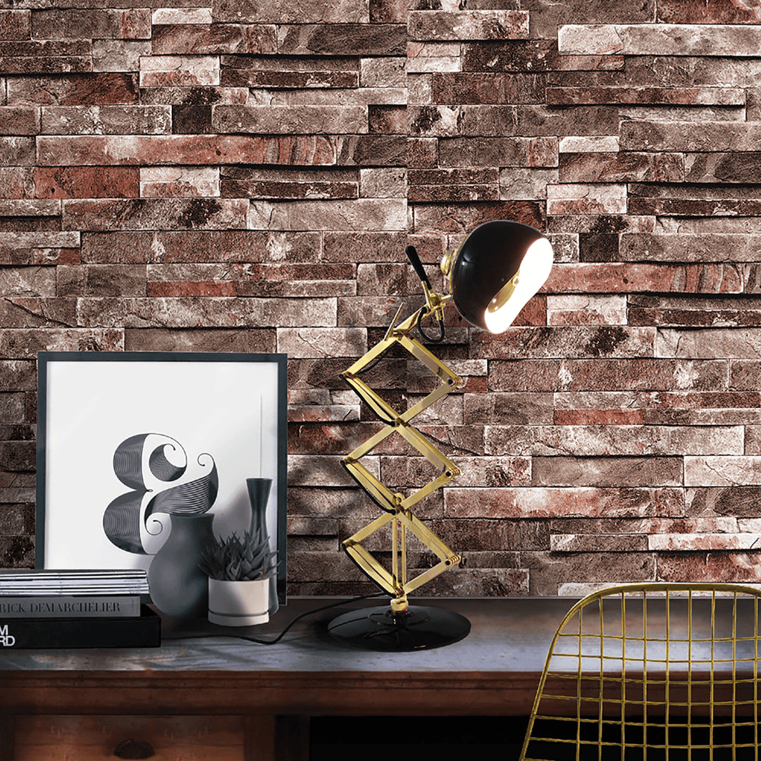 0.6X10M Brick Wallpaper Wall Sticker Waterproof PVC Self-Adhesive for Desk Room