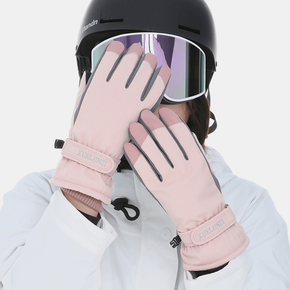 Women Screentouch Windproof Waterproof Riding Skiing Warm Sport Full-Finger Gloves