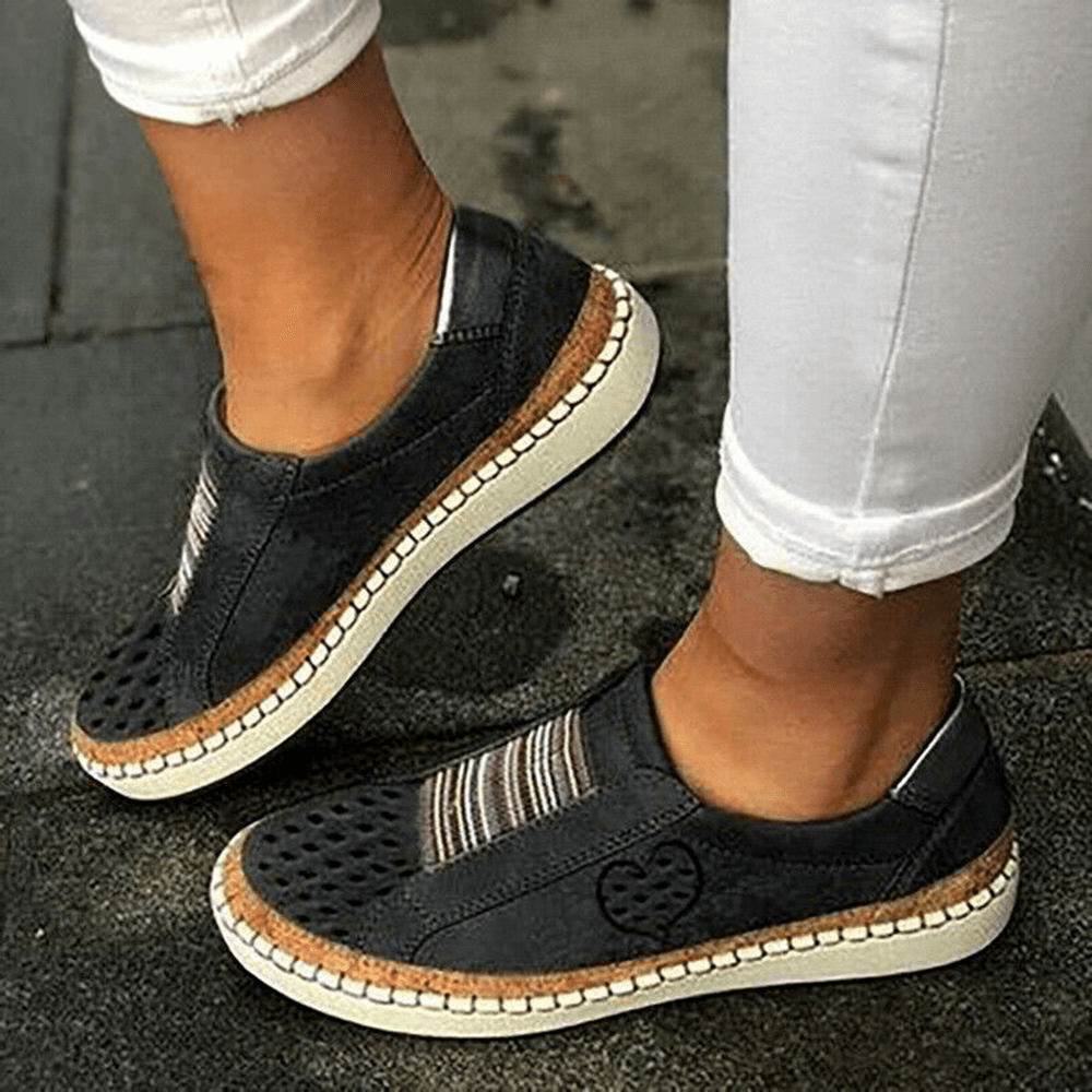 Women Casual Hollow Out Breathable Slip on Flats