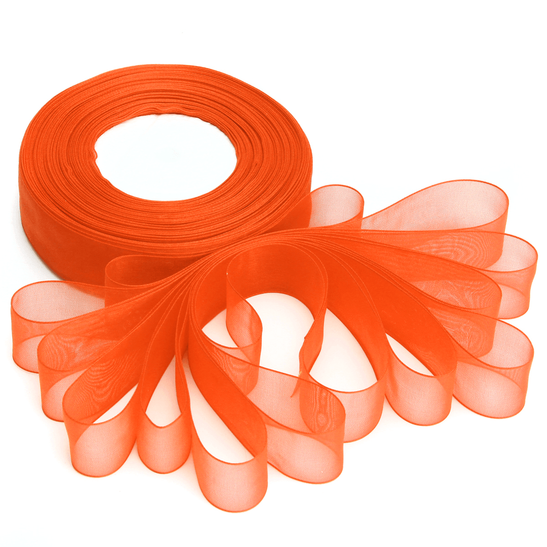 50 Yard 25Mm Transparent Organza Ribbon Wedding Party DIY Decoration