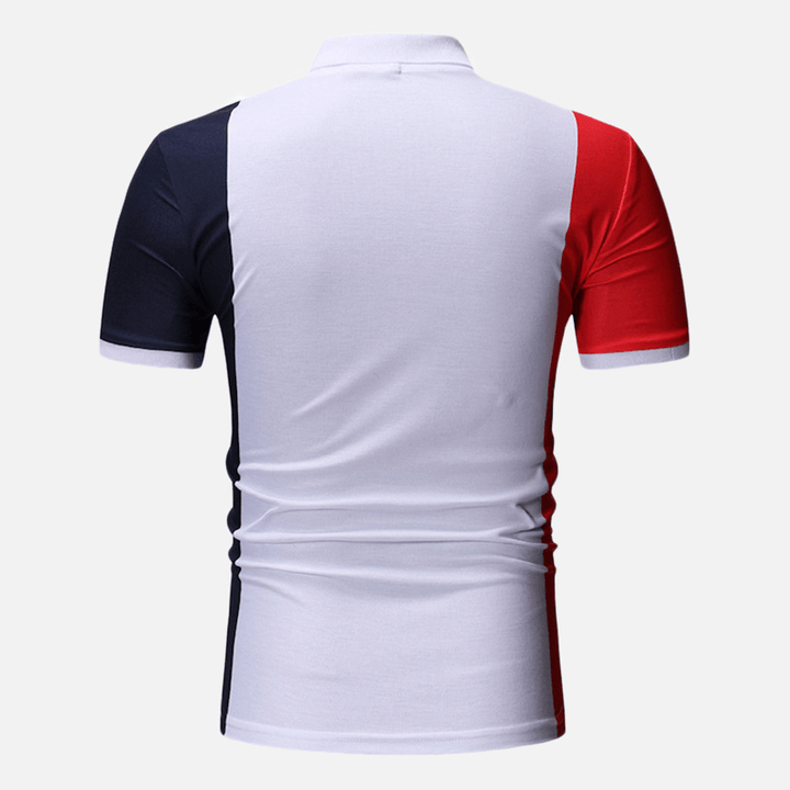 Men Color Block Muscle Fit Golf Shirt