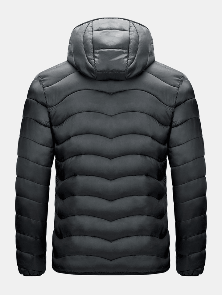 Mens Detachable Hooded Warm Long Sleeve Pocket down Jacket