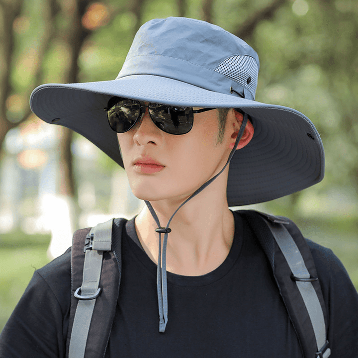 Men'S Big Brim Sun Protection Fishing Fisherman Hat