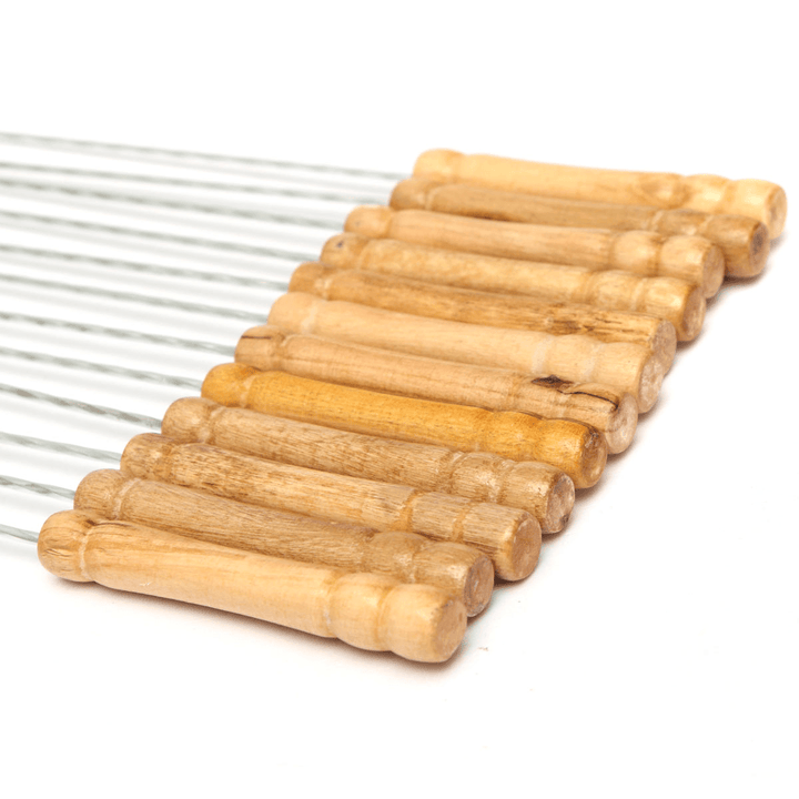 12X Stainless Steel Metal Barbeque Skewer Needle BBQ Kebab Stick Utensil 30Cm BBQ Stick Fork