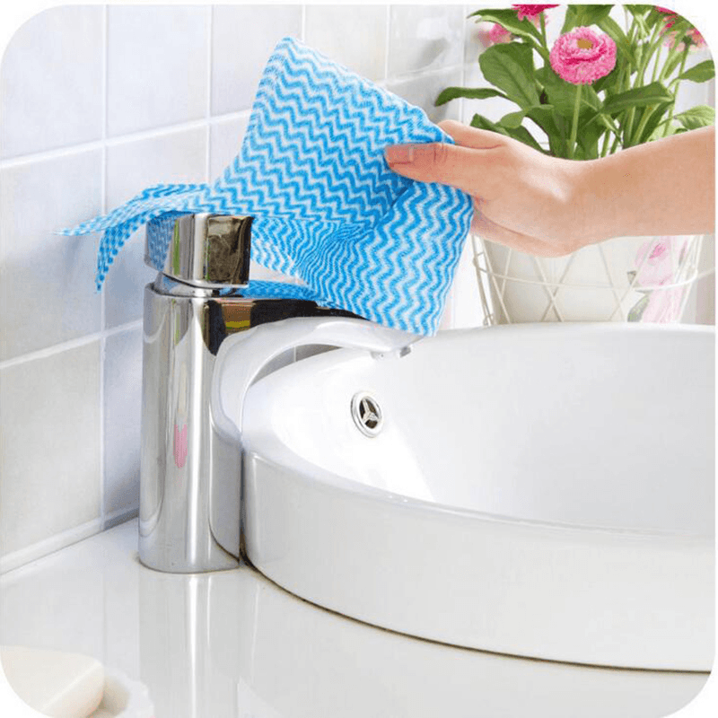 25 Pcs/Roll Non-Woven Kitchen Cleaning Cloths Disposable Multi-Functional Rags Wiping Scouring Pad Furniture Kitchenware Wash Towel Dishcloth