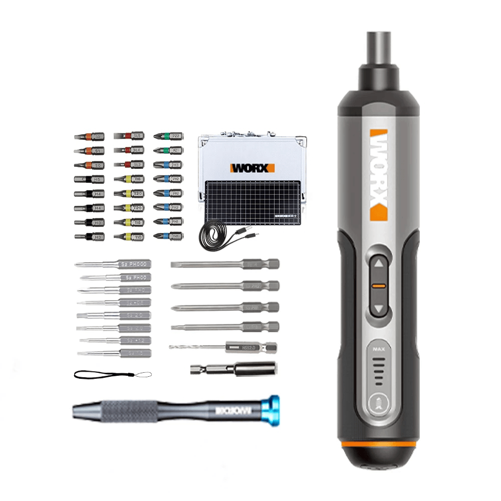 [New Arrivals] Worx WX240.5 4V Multi-Used Magnetic Screwdriver Set 3 Speed USB Rechargeable Cordless Electric Screwdrivers W/ 40Pcs Bits