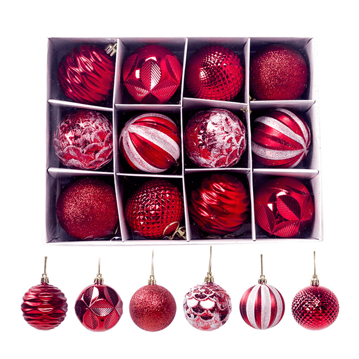 12Pcs 50Mm Christmas Tree Ball Baubles Decoration Xmas Hanging Party Ornaments