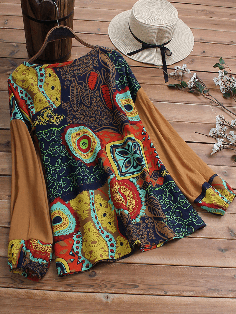 Ethnic Women Patchwork Floral Blouse