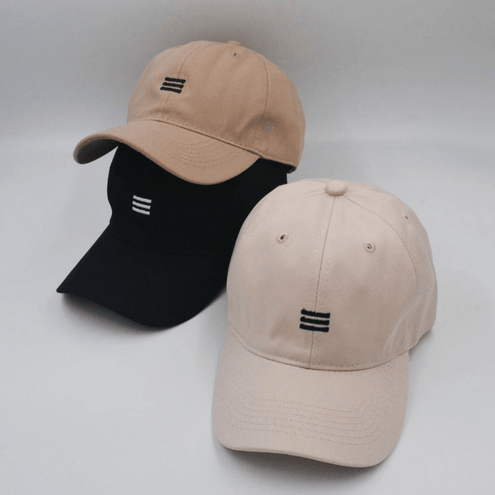 Three Bar Baseball Cap Men'S Soft Top Casual