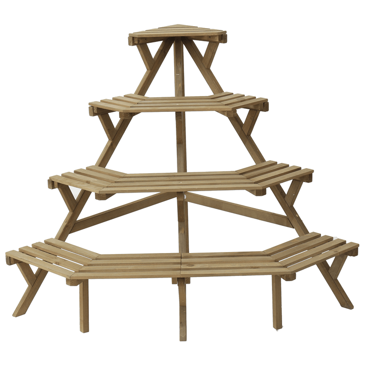 3/4 Tiers Wood Corner Flower Rack Plant Stand Shelves Display Shelf Pot Holder