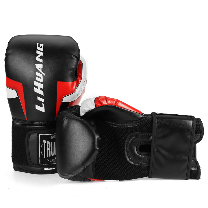 1 Pair Red/Black Adult Boxing Gloves Professional Sandbag Liner Gloves Kickboxing Gloves Men Women Boxing Training Fighting Tool