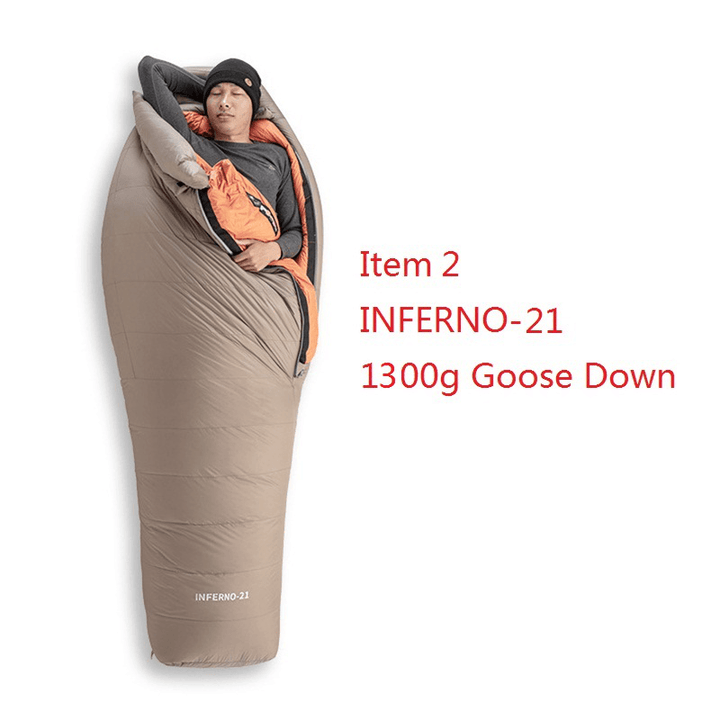 Naturehike 20D 380T Nylon Folding Camping Sleeping Bag Outdoor Adult Single Goose down Sleeping Bag Waterproof Mummy Sleeping Sack - MRSLM