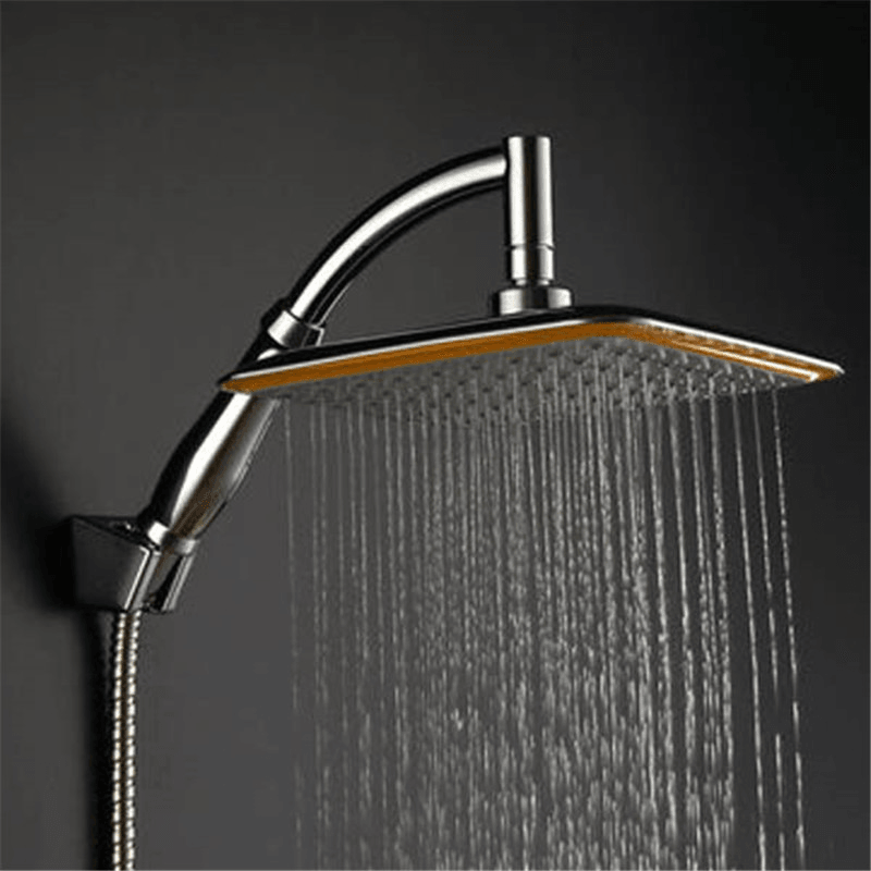 9 Inch Square Thin Rotatable Top Rain Shower Head Stainless Steel Water Saving Pressure Sprayer