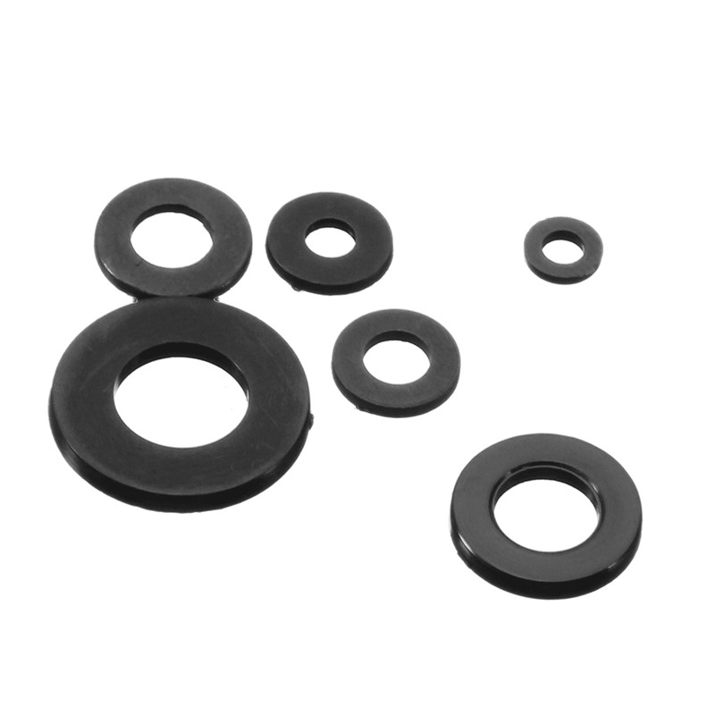 Suleve‚Ñ¢ MXNW1 500Pcs White Black Flat Nylon Washer Lock Washers Gasket Kit M2-M8