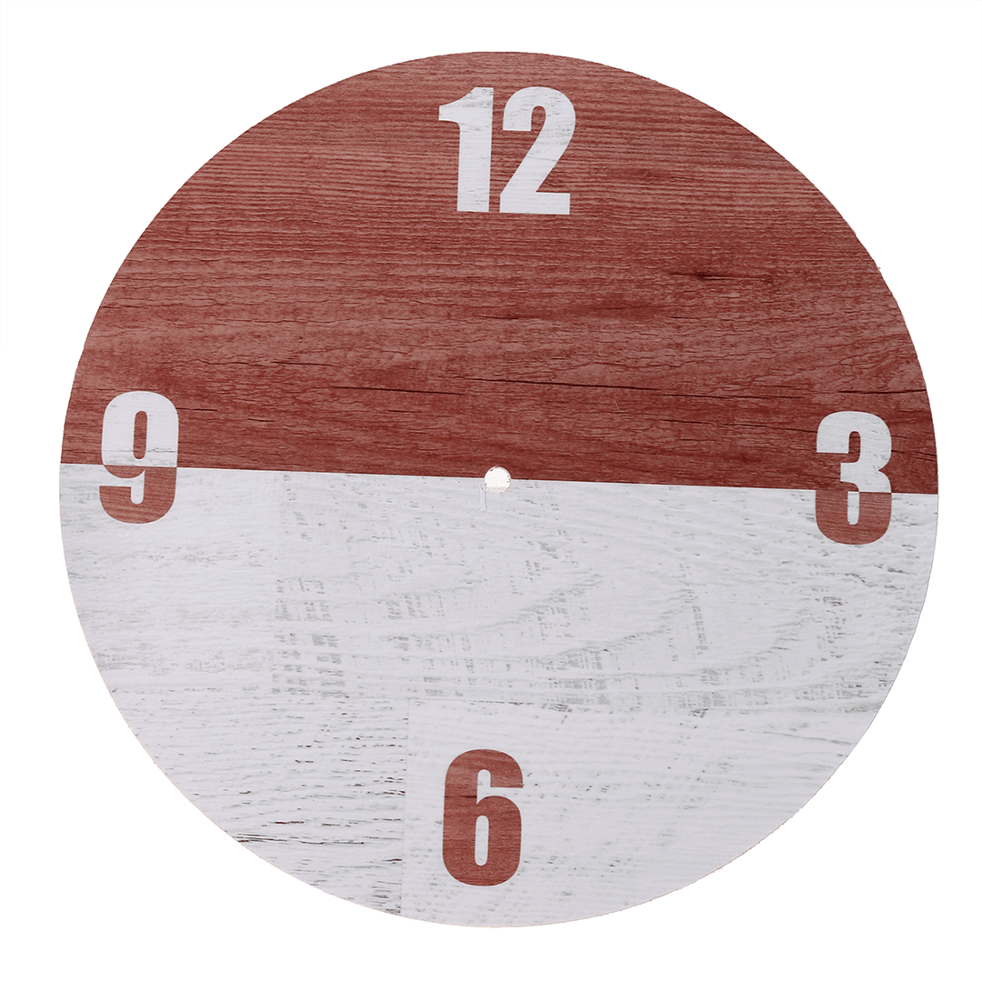 11'' DIY Digital Wood Wall Clock Diameter 28CM Seamless Hook for Home Office Bar