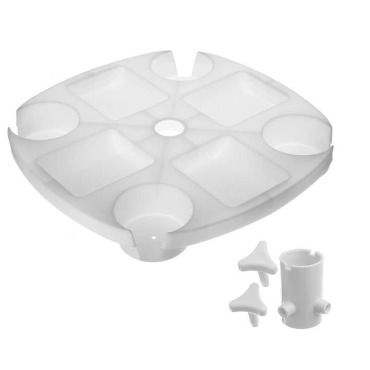 43*43*5.5 Plastic Beach Umbrella Table with Cup Holder PP Material for Outdoor