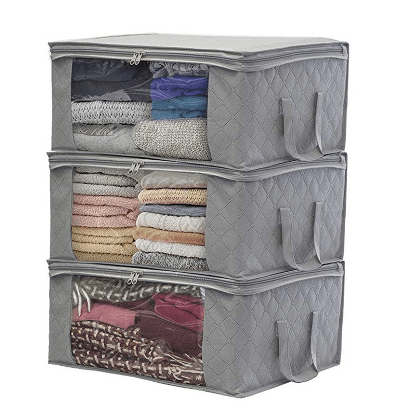 1Pcs Non-Woven Folding Storage Tote Quilt Storage Bag Storage Clothes Dustproof Clothes Storage Containers