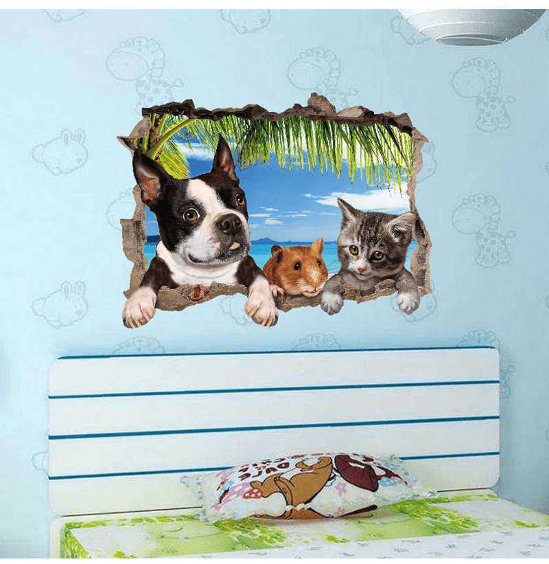 3D Animal Landscape Creative Wall Stickers Home Decor Mural Art Removable Wall Decals