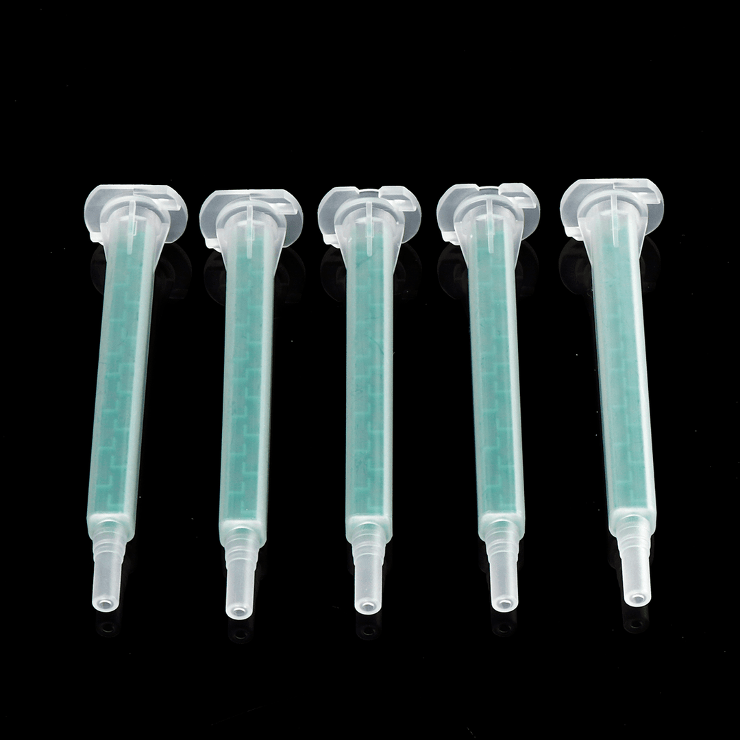 5Pcs/Set 50Ml 2:1 AB Glue Tube Dual Glue Cartridge Two Component Dispenser Tube with Mixing Tube Mixing Syringe for Industrial Glue Applicator