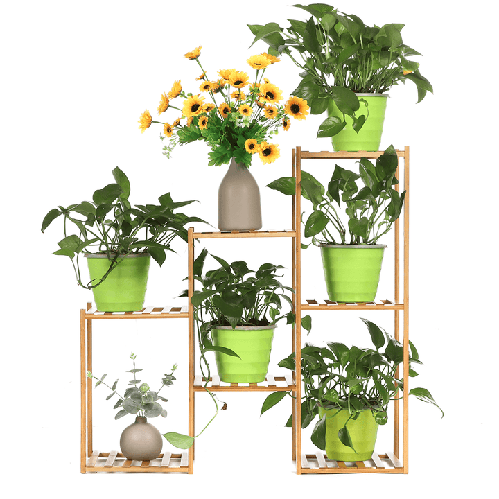 Multi-Layer Plant Shelve Floor-Standing Potted Plant Rack Thicken Batten Breathable Material for Garden Sets - MRSLM