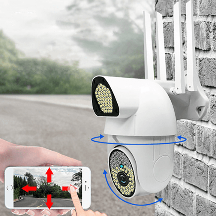 Xiaovv Security Camera Outdoor 135 LED Lights 360¬∞ 1080P View Wifi Home Surveillance Camera V380Pro APP Control with IP66 Weatherproof Moving Detection Color Night Vision 2-Way Audio Cloud Camera PTZ IP Camera