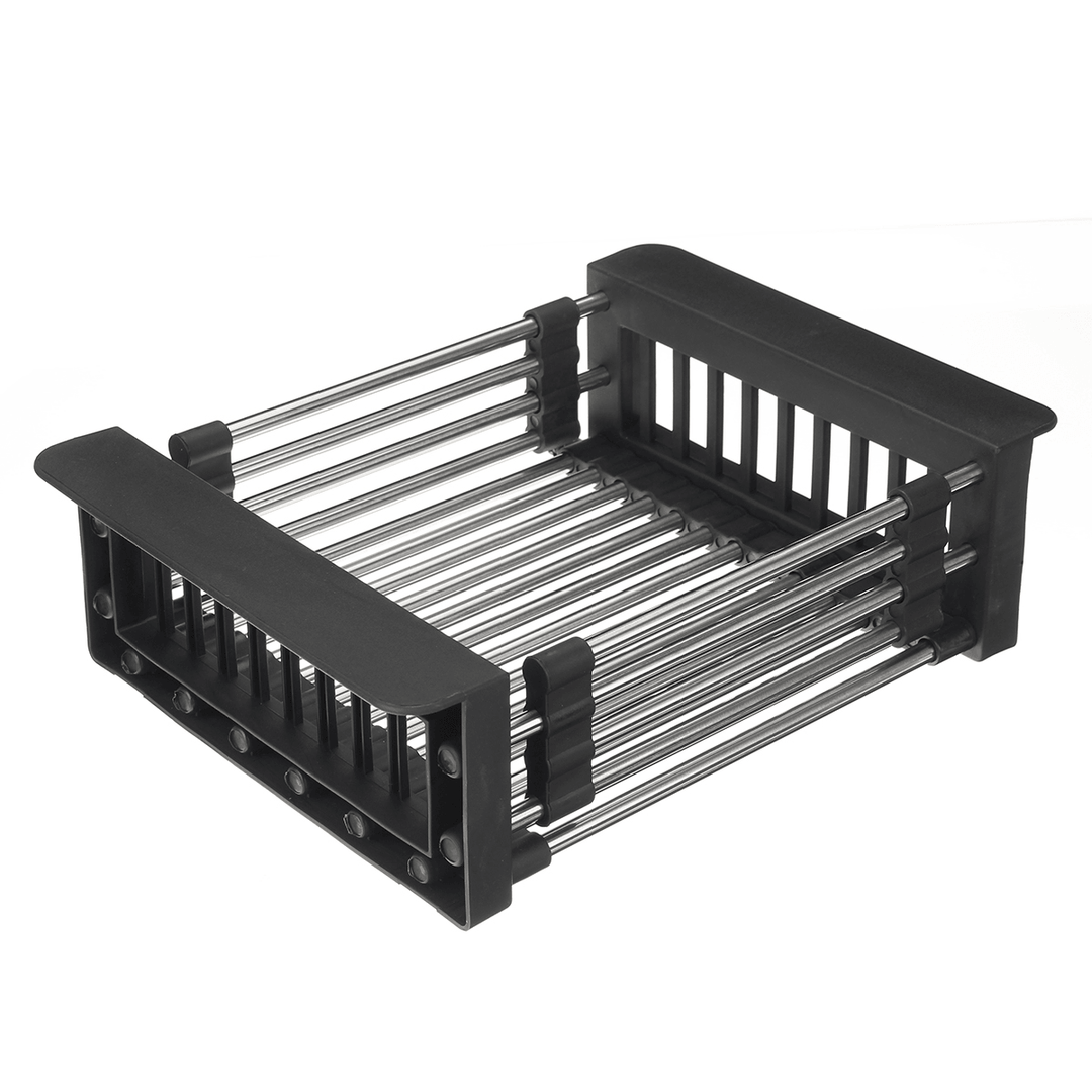 Retractable Dish Drainer Rack Storage Drip Tray Sink Drying Holder Plate Drain Shelf