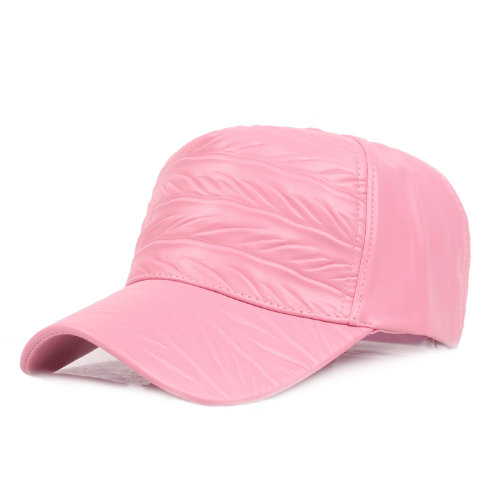 Men Woman Outdoor Sports PU Leather Baseball Cap - MRSLM