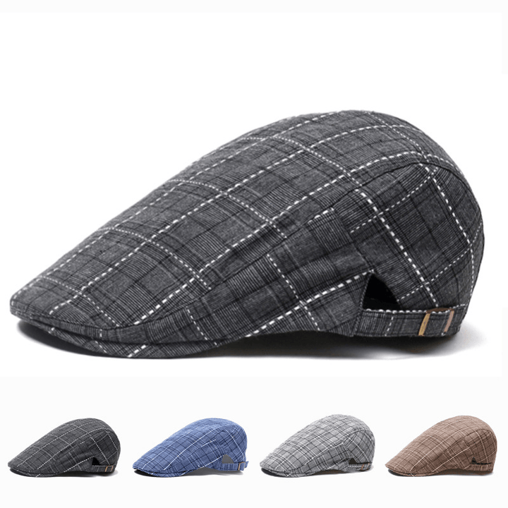 Peaked Cap Forward Cap Plaid Baseball Cap Visor Beret Sun Hat