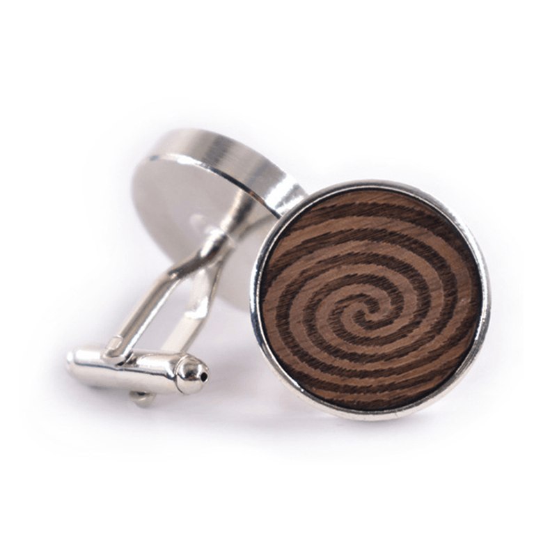 Mens round Business Pattern Printing French Shirt Cufflinks - MRSLM