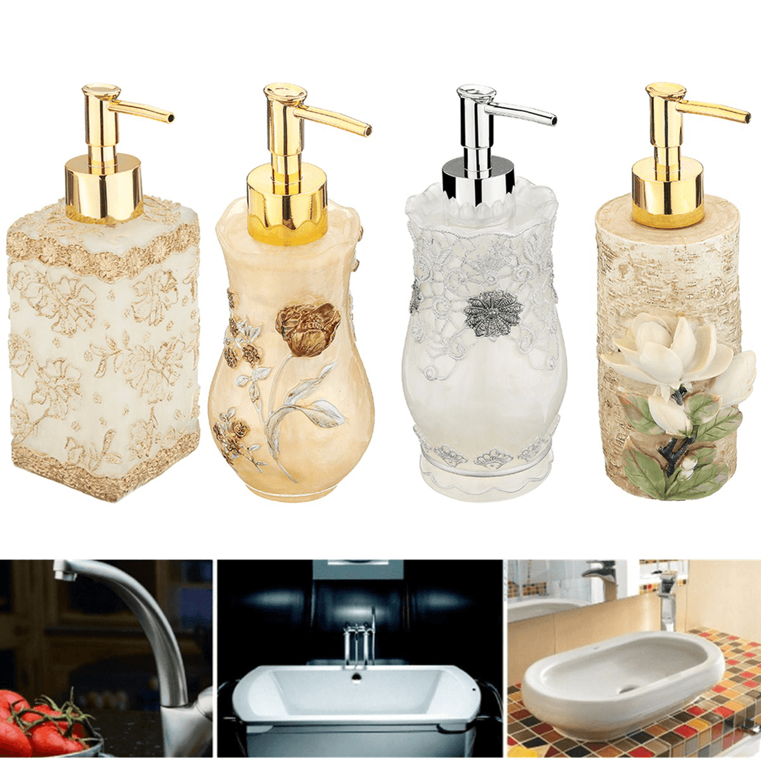 3D Resin Soap Dispenser Liquid Pump Bottles Home Office Hotel Bathroom Decor