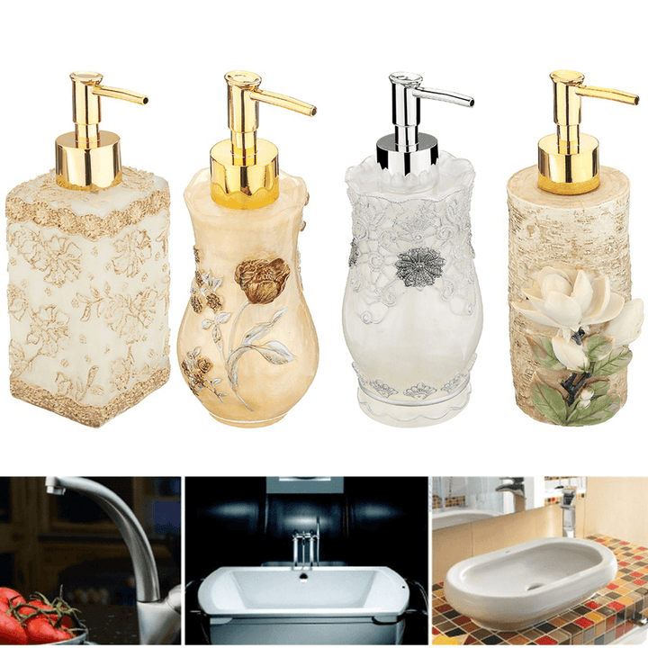 3D Resin Soap Dispenser Liquid Pump Bottles Home Office Hotel Bathroom Decor