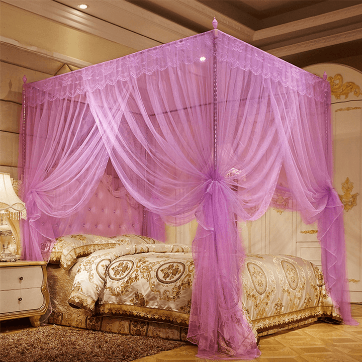 1.8 X 2M Luxury Princess Style Bed Netting Curtain Panel Bedding Canopy Four Corner Mosquito Net