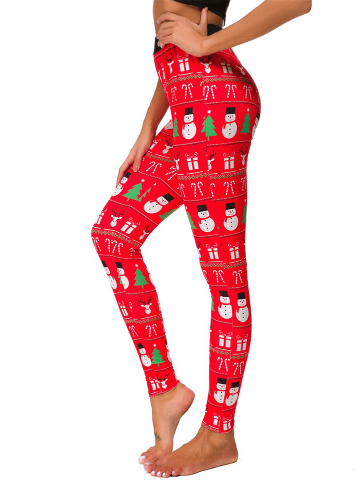 Christmas Women Loose Casual Print Pants