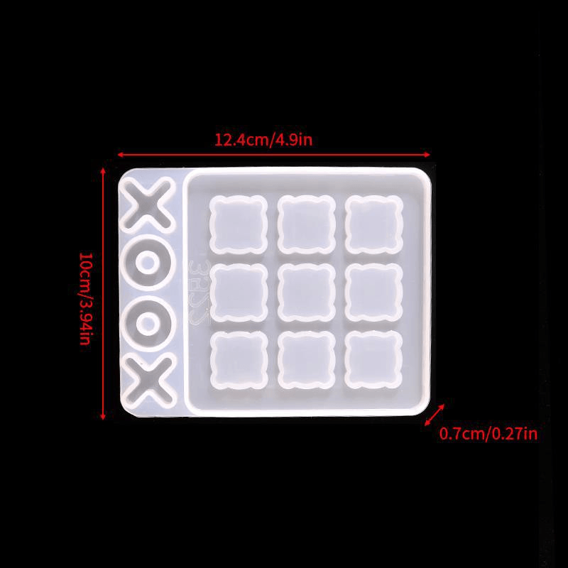 Crystal Epoxy Mold XO Jiugong Game Chess Tic Tac Toe Silicone Mold Epoxy Mold Board Game